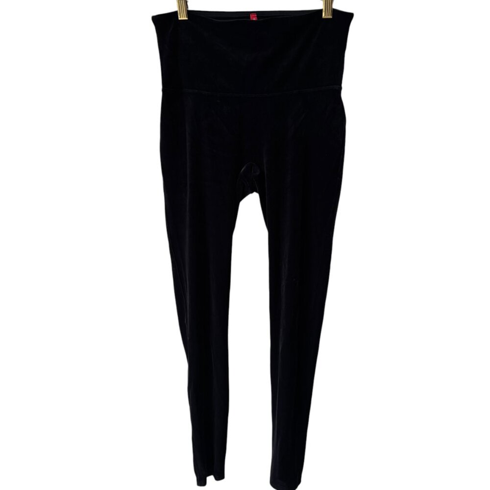 SPANX Velvet Leggings Sz L Slimming Flattering Shaping Waistband Pull On Stretch